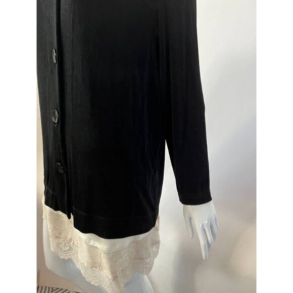 Chicos Travelers Womens Jacket Black Long Sleeve Buttons Notch Collar 2 - Picture 10 of 12